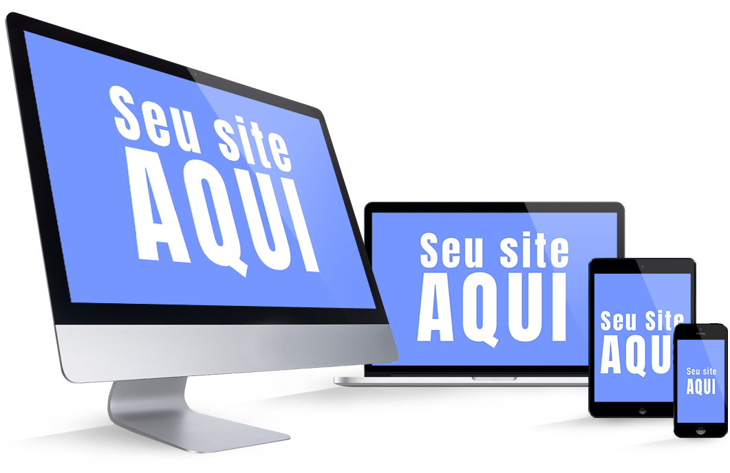 A imagem mostra diferentes telas (Notebooks, Tablet e Celular) em ambas as telas mostra a responsividade correta